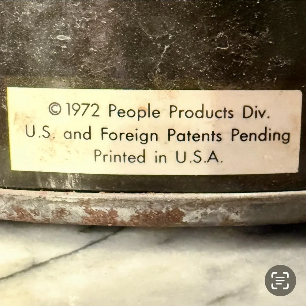 VTG 70s Cheinco 1972 Keystone‎ Cop Motorcycle Policeman Police Trash Can Lid USA
